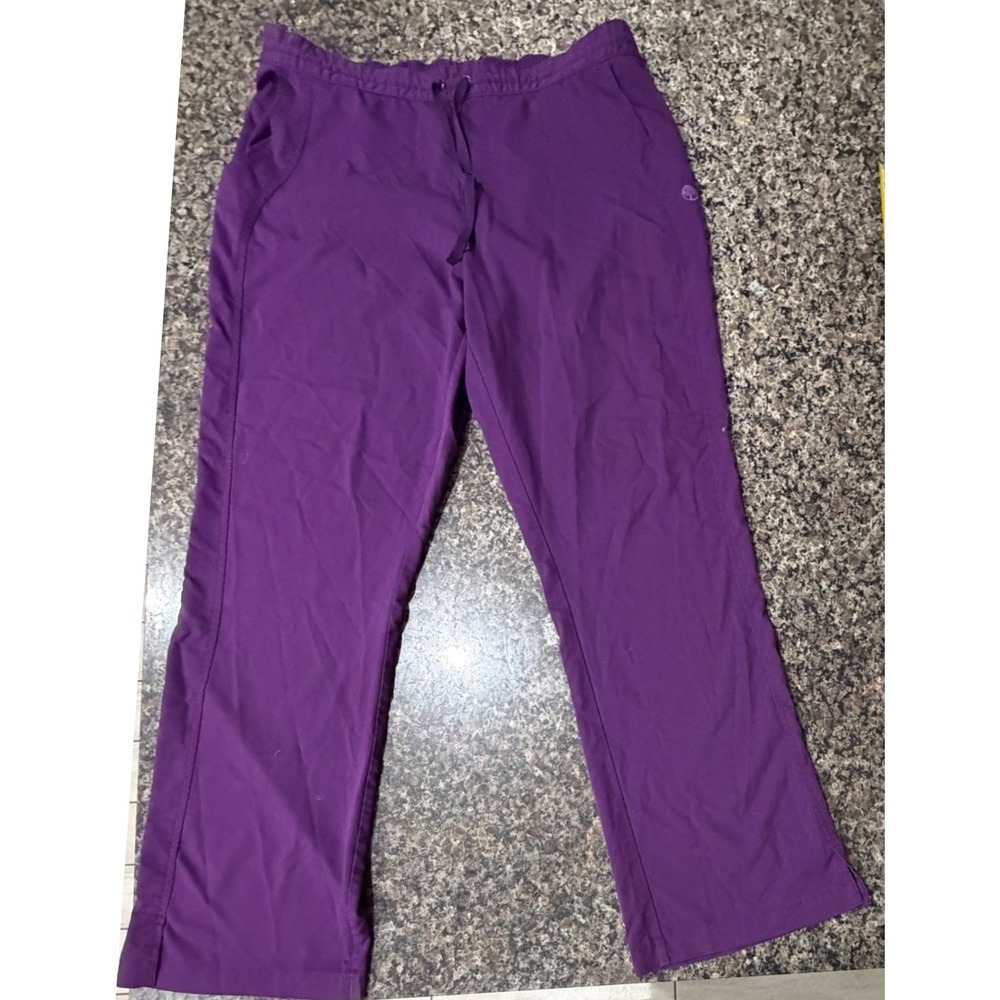 Healing Hands‎ Purple Label Scrub Pants Womens Purple Drawstring Cargo XL Tall